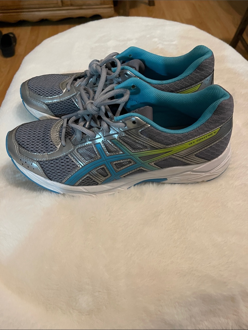 ASICS Gel-Contend 4 Running Shoes Grey/Blue Women's Size 9
